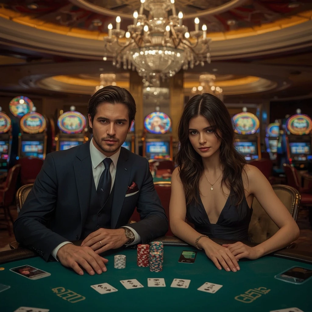 Deux joueurs de poker au Joker8 Casino
